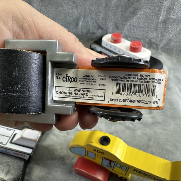 Lakeshore Wooden Boats Planes Construction Vehicles Set Of 11 - Picture 5 of 5